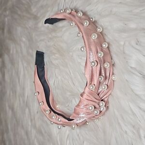 Pearl Luxe Headbands | Soft Satin Glam - Rose Glow